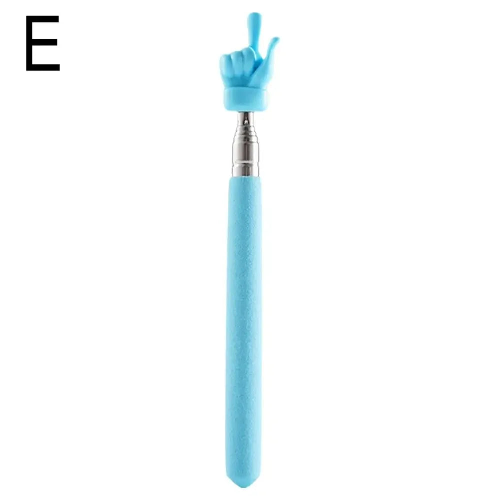 Retractable Teacher Pointer Finger Design StainlessSteel Telescopic School Teaching Pointer Stick Teacher Supplies For Classroom Oasis Select Blue