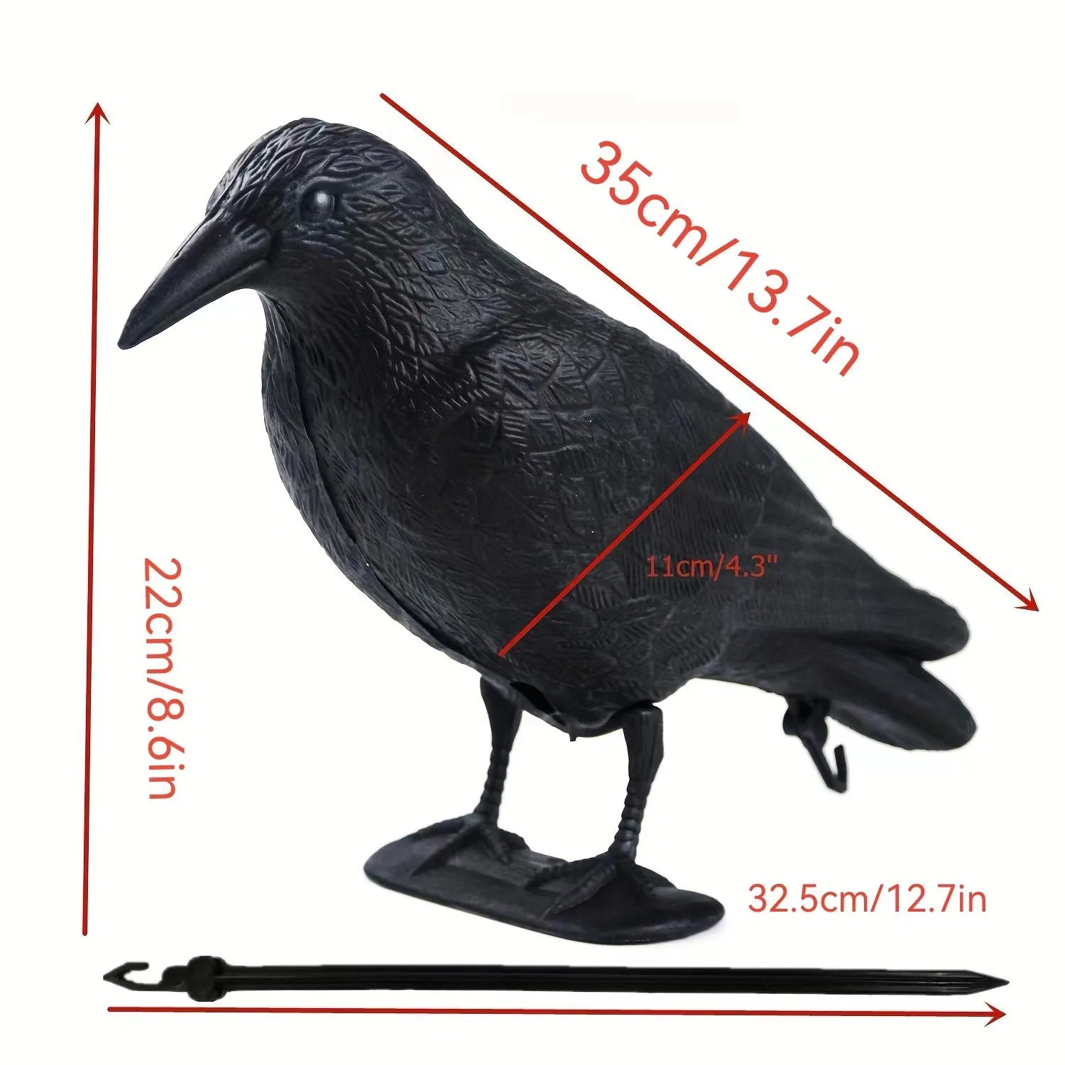 Simulation Black Raven Bird Crow Natural Prop Scary Pest Repellent Control Pigeon Repellent Raven Decoration Party Supplies Oasis Select