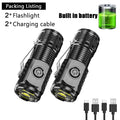ZHIYU Mini LED Flashlight USB Rechargeable Pen Clip Magnet