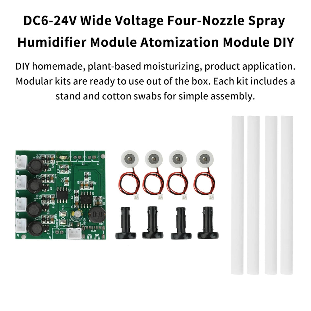 4 Spray Humidifier Module DIY Atomizer Control Board Driver Circuit Board 1Drag4 Plant Watering Heavy Fog Amount Assembly Simple Oasis Select