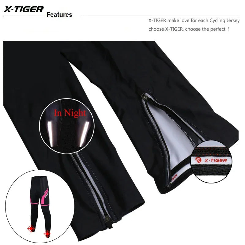 X-TIGER Women Cycling Pants MTB Bike Cycling Trousers Anti-sweat Anti-shock 5D Anti-Slip Padded Gel Racing Bicycle Sport Pants Oasis Select