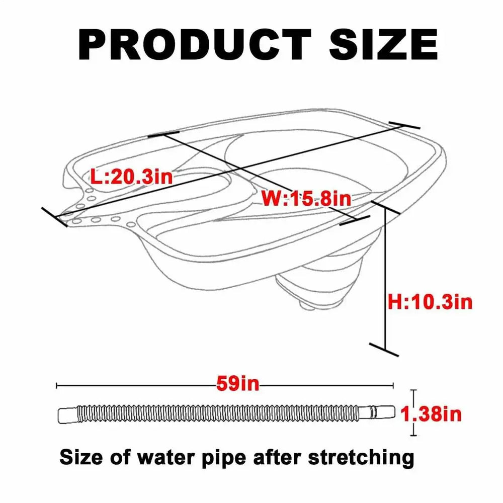 Portable Shampoo Bowl Foldable Shampooing Basin Bowl with Drain Hose for Women Home Salon Hair Wash Supplies for Disabled Oasis Select Blue
