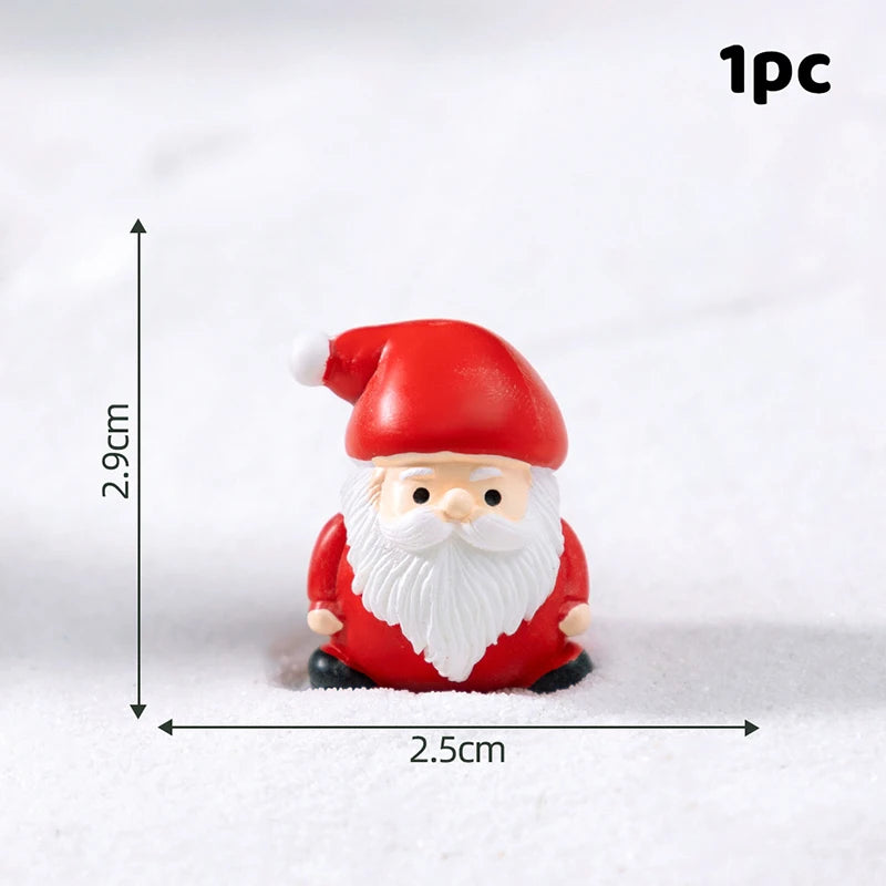 Resin Miniatures Christmas Decorations Snowman Santa Claus Christmas Tree Reindeer Figurines Ornaments New Year Child Gifts Oasis Select A5