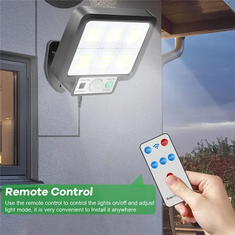 Solar Motion Sensor Wall Light 1000LM LED 3 Modes IP65