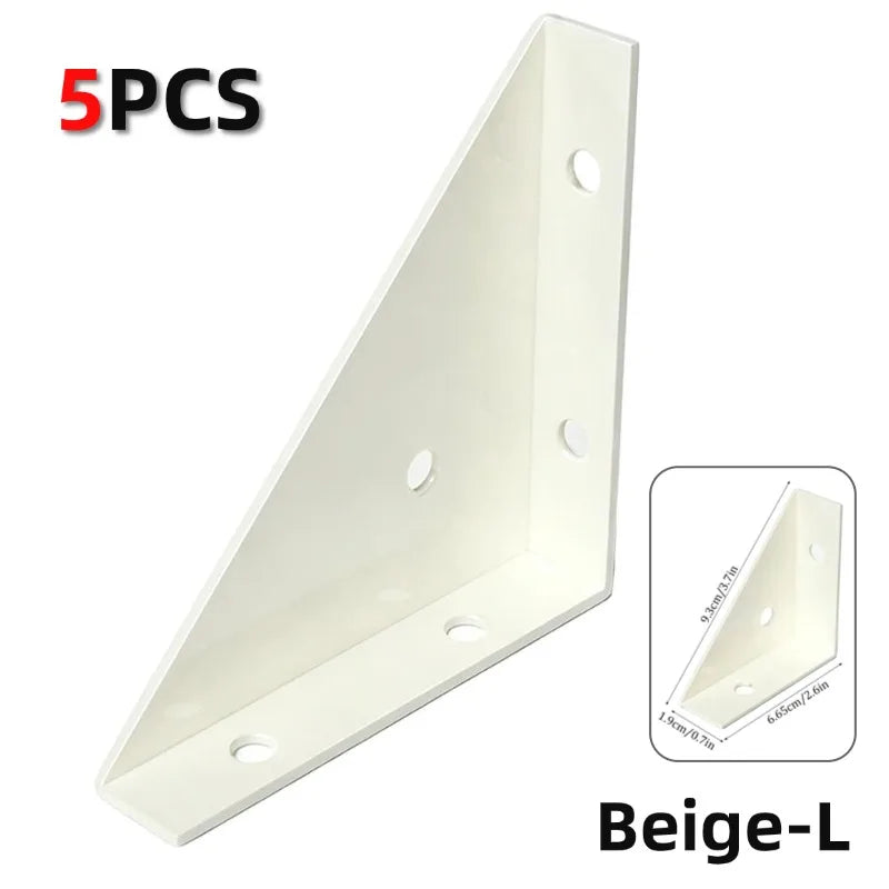 5-Pack 90° Steel Angle Brackets – L-Shape Corner Brace Set