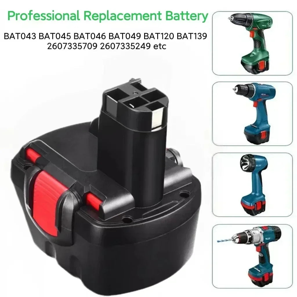 For Bosch 12V Ni-MH Rechargeable Battery PSR1200 BAT043 BAT045 Fit GSR GSB PSB 12 VE-2 Electric Drill Replacement Cell Oasis Select 12800mAh