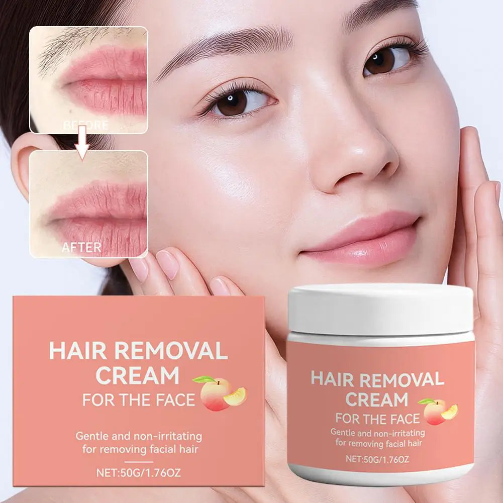 Facial Hair Removal Cream, Natural Aloe Vera Quick Gentle Fast-Acting Hair Remover Cream for Face & Lip, Moisturizing & Soothing Oasis Select