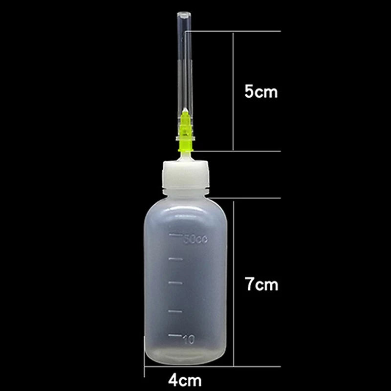 3pcs 50ml Transparent Polyethylene Needle Dispenser Dispensing Bottle For Rosin Solder Flux Paste + 3 Needles Tools Oasis Select