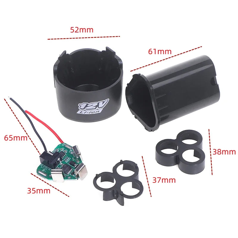 BMS 18650 Lithium Box Circuit Pack Shell Case Bracket Hand Drill Power Li-ion Battery Protection Board 3S 12V DC Electric Tool Oasis Select
