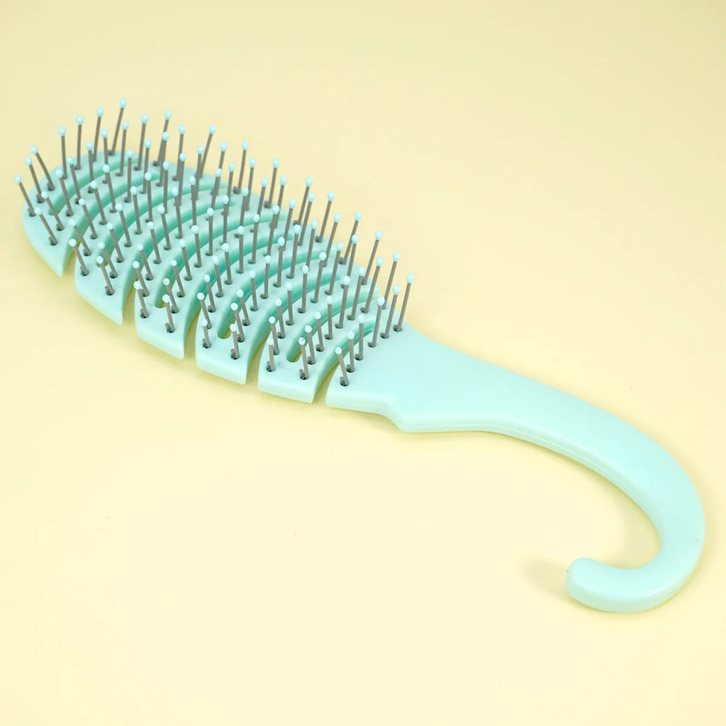 Pastel Vent Hair Brush – Hollow Grid, Hook Handle, Gentle Bristles Vent Hair Brush Oasis Select S3865-blue-02