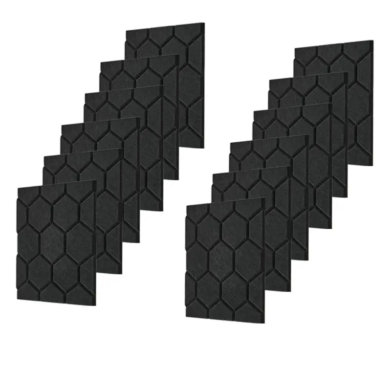 LIKE WISH Acoustic Panels Soundproof Wall Panels Self Adhesive Acoustic Panels Soundproof Panels 12 Pack Oasis Select Black