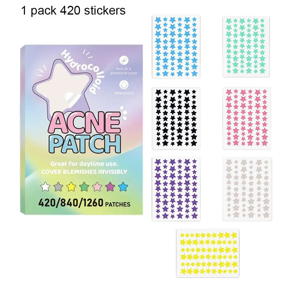 Colorful Star & Heart Acne Patches – 420 to 1260 Pcs Acne Patch Stickers Oasis Select D