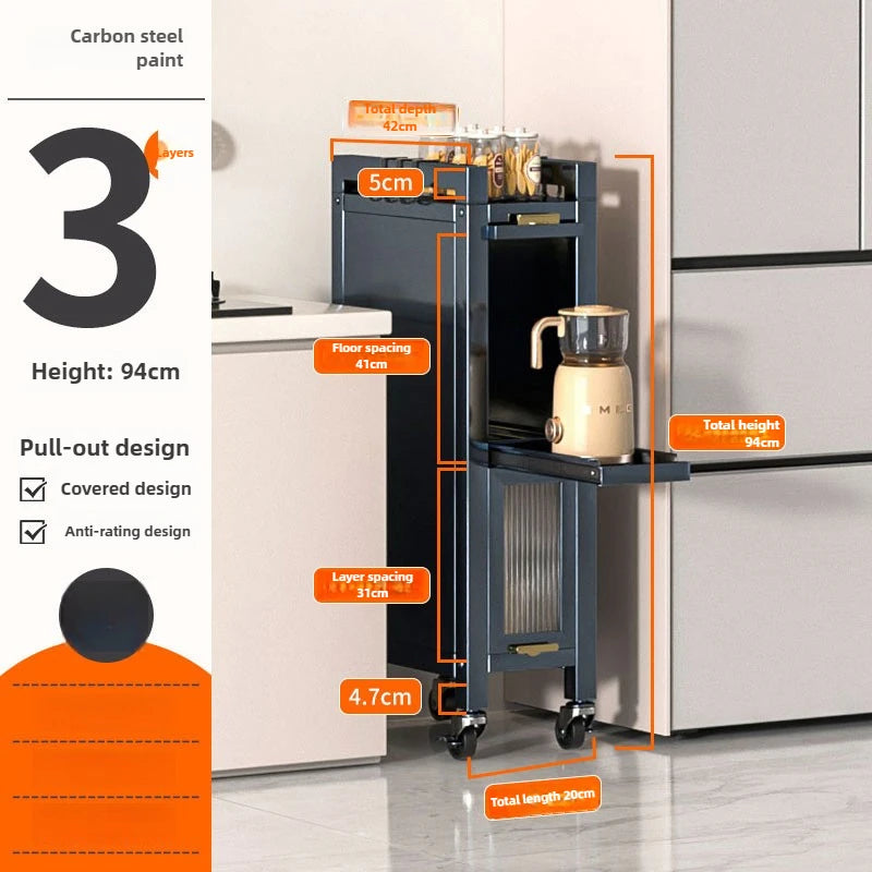 Drawable kitchen crevice storage cabinet, multi-layer ultra narrow edge storage cabinet, side crevice storage cabinet Oasis Select 40-20 Triple A