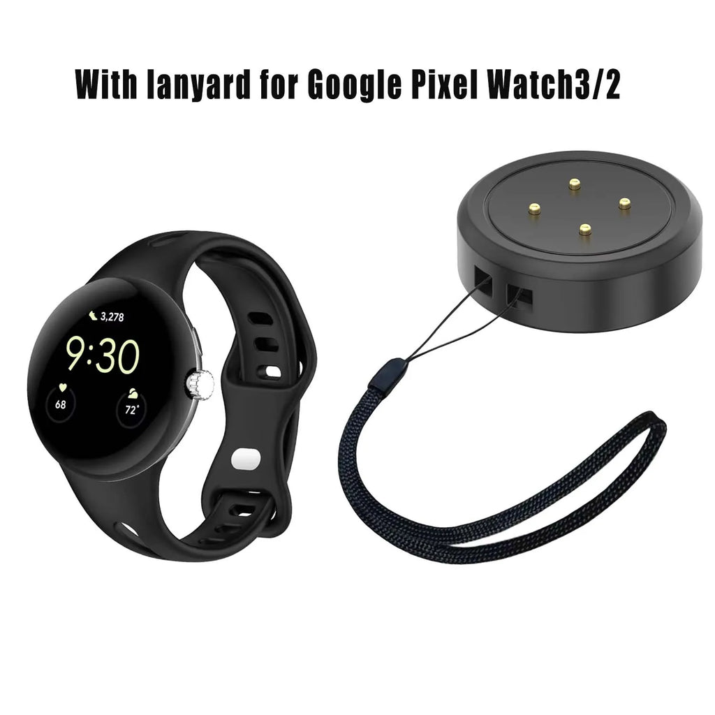 USB Charger Dock for Google Pixel Watch 3 & 2 with Lanyard Smartwatch Charger Oasis Select