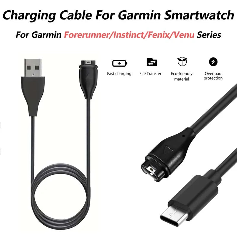 USB Charger for Garmin Vivosmart 5 & Vivomove 3/3S Sport Smartwatch Charger Cable Oasis Select