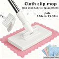 11 Piece Automatic Mop System,No Manual Operation Required,One Click Cloth Replacement Function, Including 10 Replacement Cloths Oasis Select WHITE
