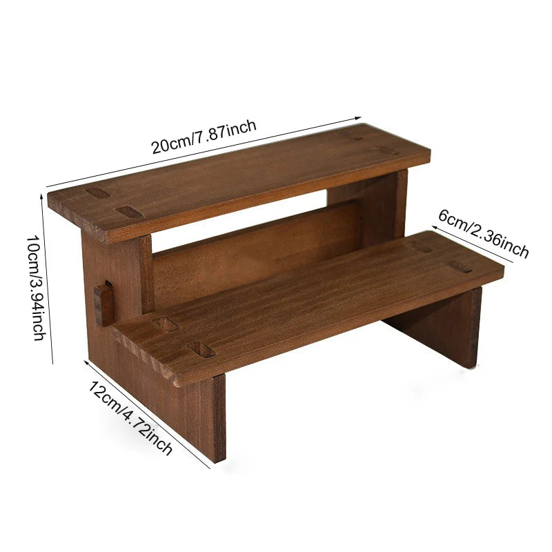Wooden Multi-Tier Jewelry & Figurine Display Stand | 2–5 Layers
