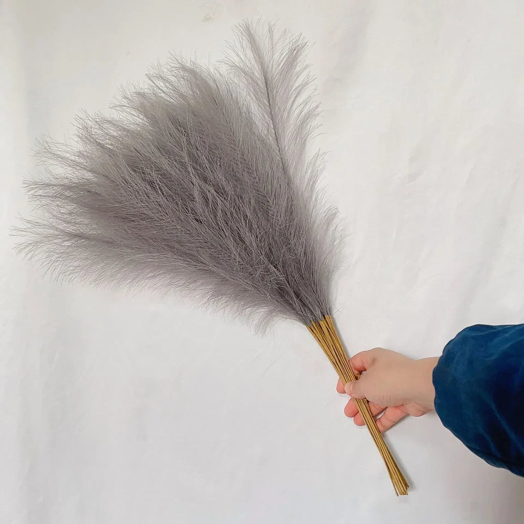 55CM Fluffy Pampas Grass Boho Decor Flower Fake Plant Reed Simulated Wedding Party Home Decoration Artificial Flowers Oasis Select GY 1pc