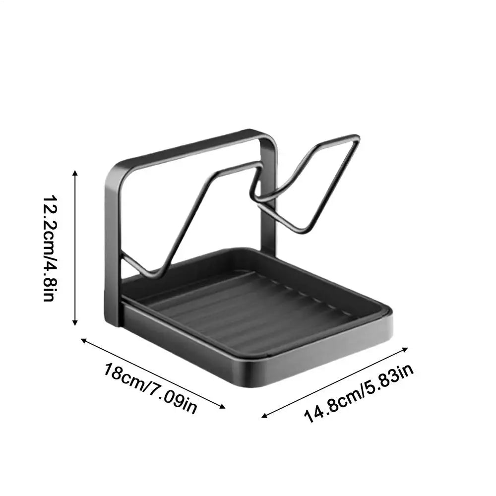 Pot Lid Rack Space Saving Anti-Slip Kitchen Stand Pot Lid Storage Organizer Drying Holder for Ladle Spatula Spoon Plate Dish Oasis Select single layer