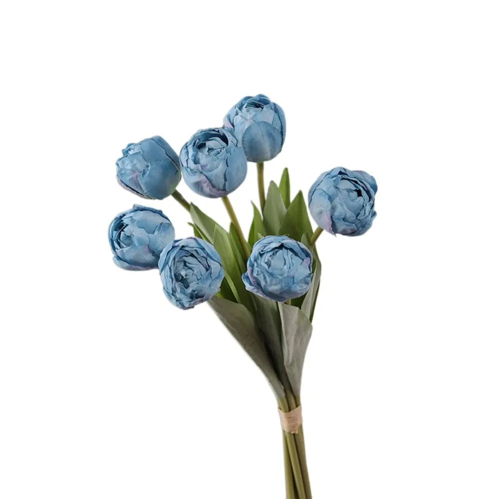 7-Head Artificial Silk Tulip Branches | Realistic Faux Flowers