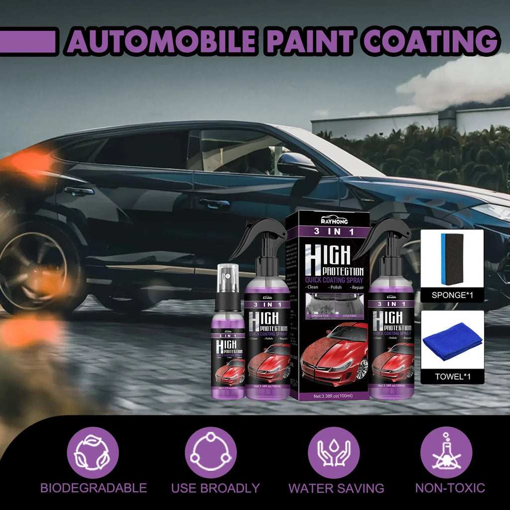 30ml/100ml Car Ceramic Coating Spray 3 in 1 Auto Nano Ceramic Coating Polishing Spraying Wax Car Paint Scratch Repair Remover Oasis Select