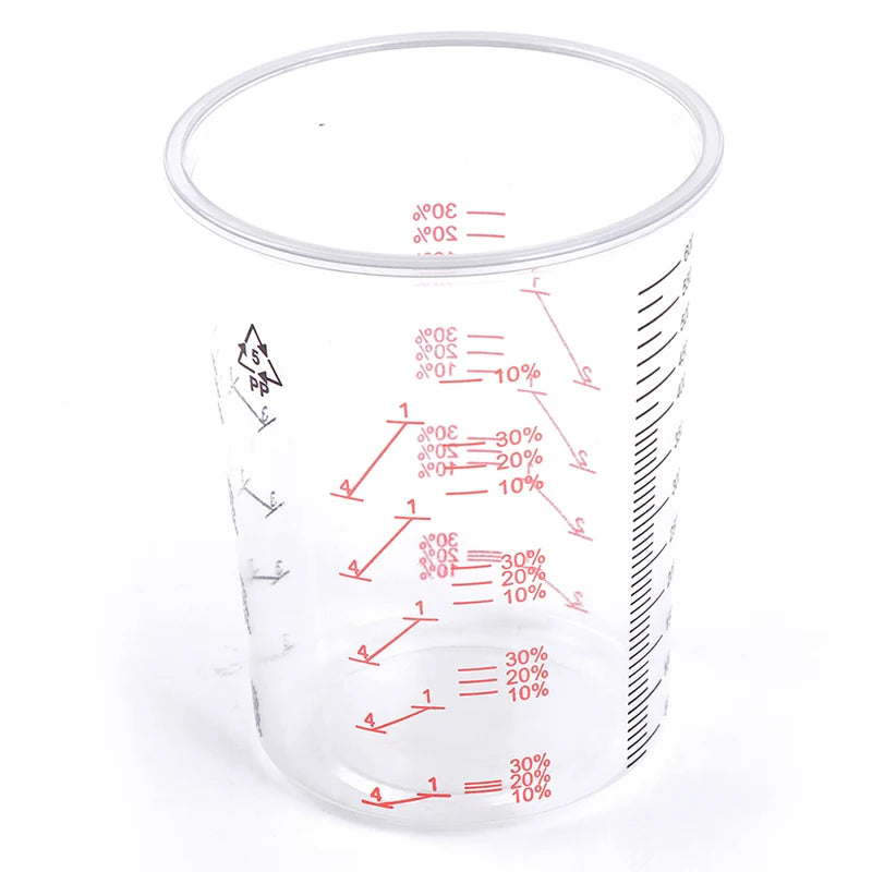 10pcs Plastic Paint Mixing Cup 600ml Mixing Pot Paint Mixing Calibration Cup For Precise Mixing Of Paint And Liquid High Quality Oasis Select