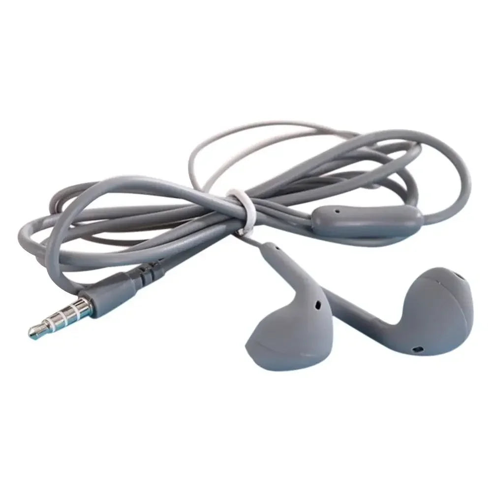 1PC 3.5mm Stereo In-Ear Earphone With Microphone Heavy Bass Wired Headset Earphones with Mic Universal for Xiaomi/Huawei/Samsung Oasis Select Grey
