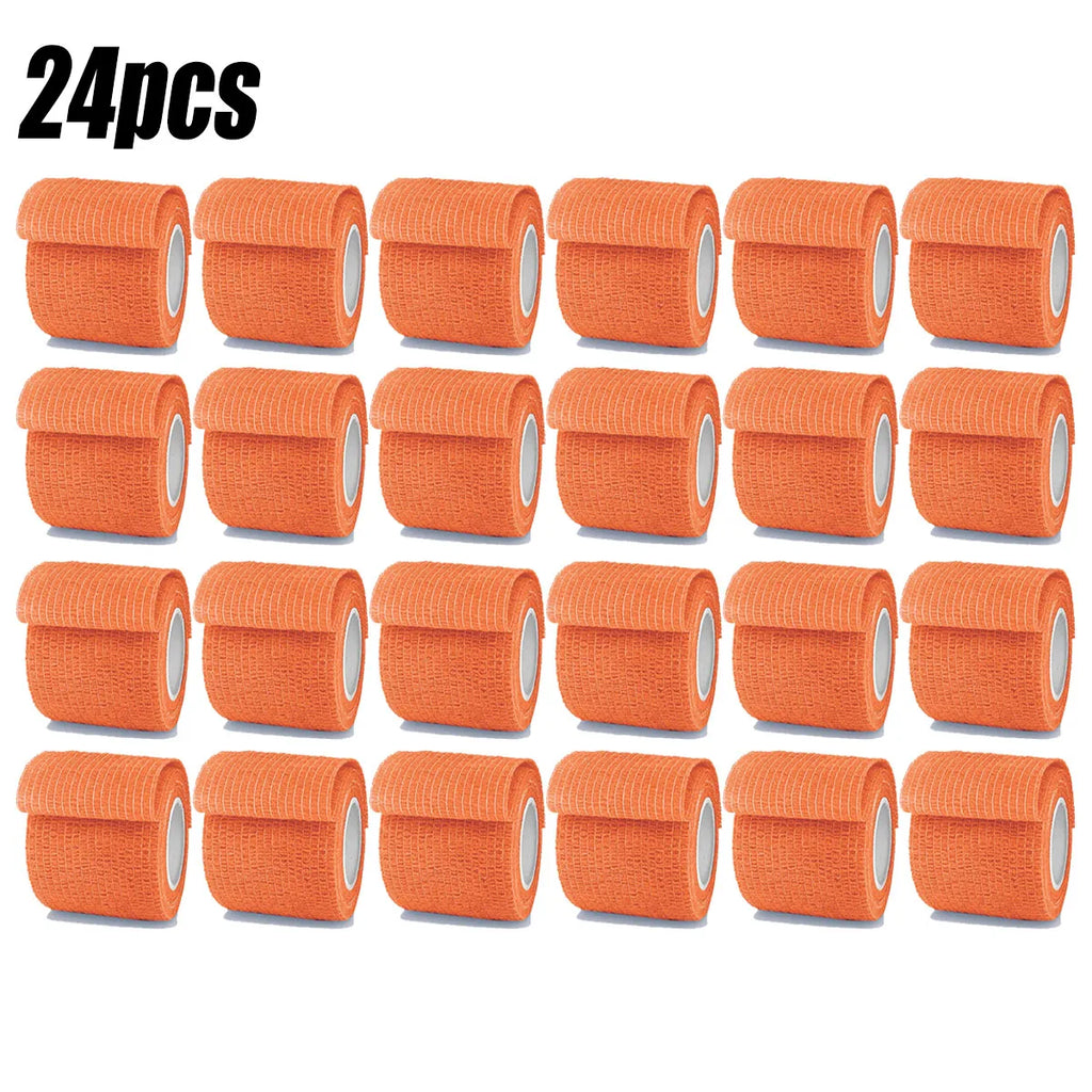 1/15/48Rolls Self Adhesive Bandage Wrap,Cohesive Bandage Wrap For Sport And Athletic,Orange Breathable Vet Wrap For Wounds Oasis Select 24pcs 10cmx4.8m