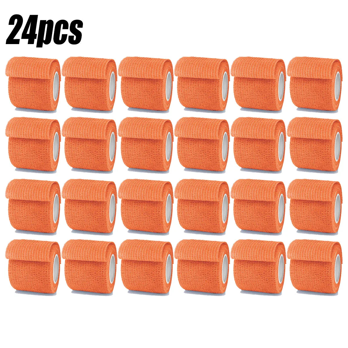 1/15/48Rolls Self Adhesive Bandage Wrap,Cohesive Bandage Wrap For Sport And Athletic,Orange Breathable Vet Wrap For Wounds Oasis Select 24pcs 10cmx4.8m