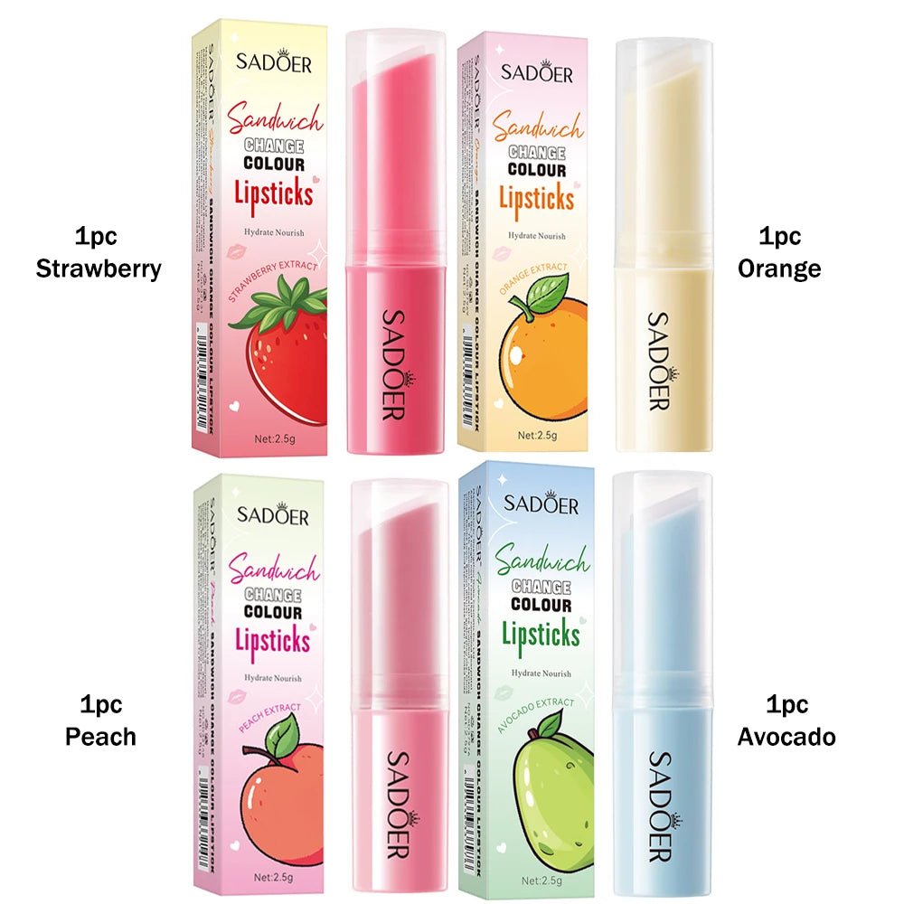 Honey Peach Color-Changing Moisturizing Lip Balm 2.5g Color-Changing Lip Balm Oasis Select 4pcs Mix 2.5g