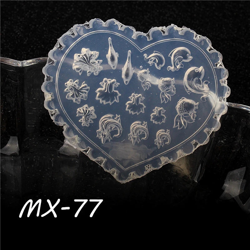 1/3Pcs 3D Nail Silicone Carving Mold Snake DIY Nail Decoration Art Nail Beauty Charm Silicone Nail Mold Nail Nails Products Oasis Select MR-10