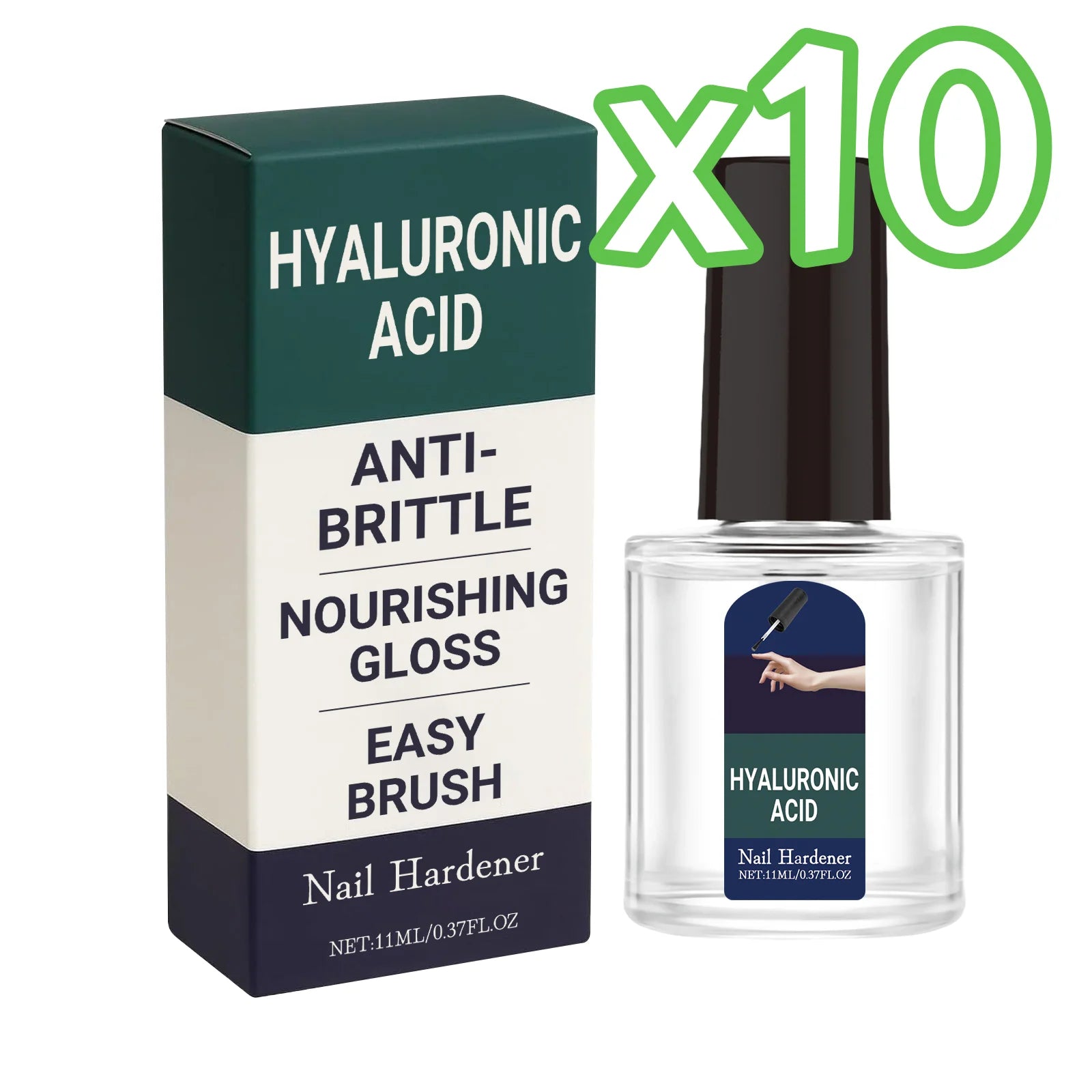 Plant-Based Nail Hardener Drops – Hyaluronic Acid & Jojoba Nail Treatment Drops Oasis Select 11ml Boxed x 10pcs