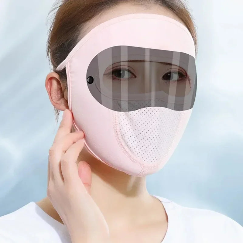Dustproof Face Mask with Breathing Hole and Goggles Cycling Sun Protection Full Face Cover Ear Loop UV Shield for Outdoor Sports Oasis Select