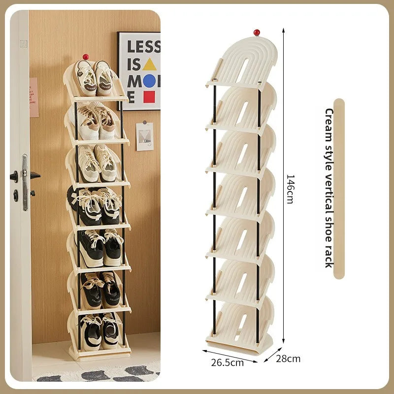 Multi layer simple storage shoe rack for household use, multifunctional and minimalist shoe cabinet, bedroom storage rack Oasis Select 7 Layers - Cream