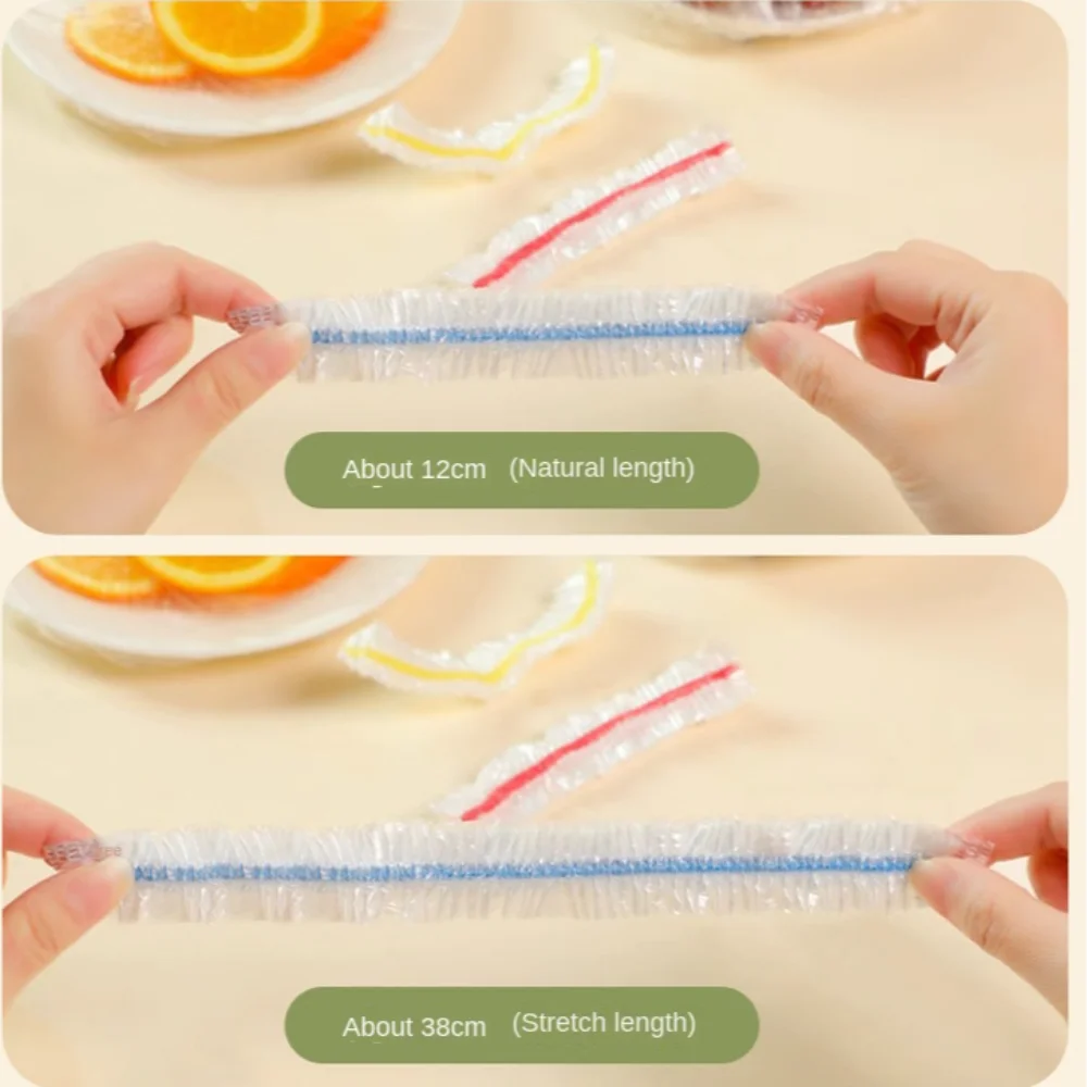 100pcs Elastic Food Lids White plastic wrap Elastic Mouth Fresh-Keeping Plastic Bags Disposable Food Cover For Fruit Vegetable Oasis Select
