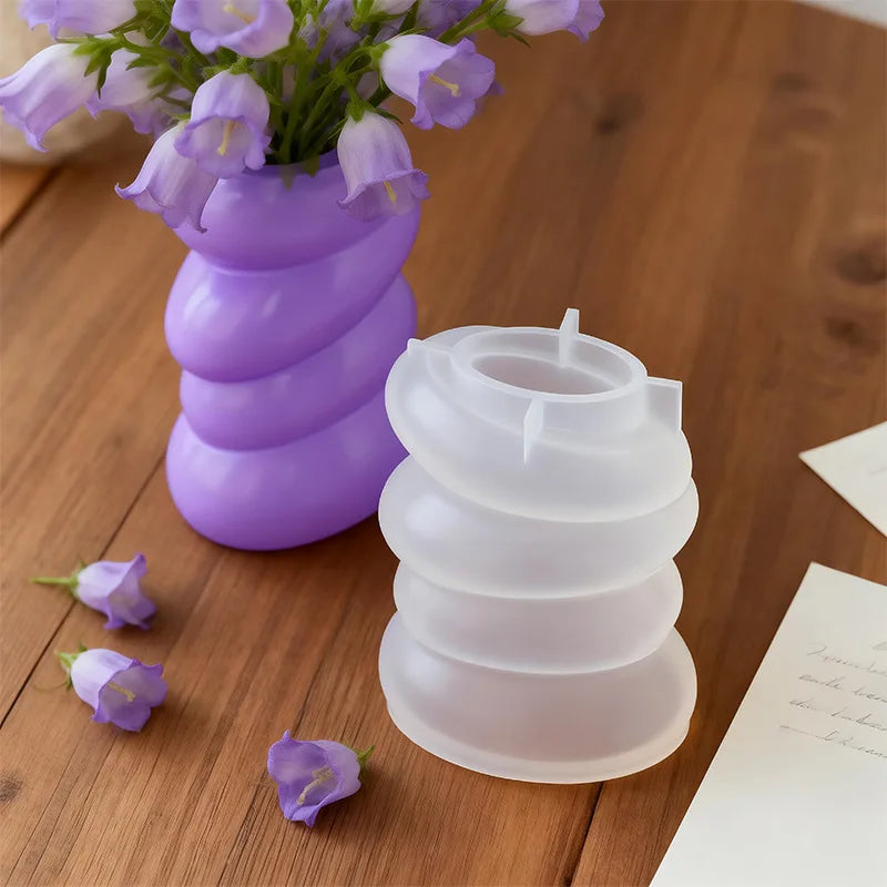 3D Modern Vase Silicone Mold DIY Flower Vase Molds Table Centerpiece Epoxy Plaster Concrete Flower Pot Mould Home Decoration Oasis Select