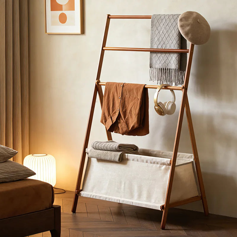 Hanger floor to ceiling bedroom household hanger non-solid wood secondary net coat rack simple medieval clothes rack storage Oasis Select