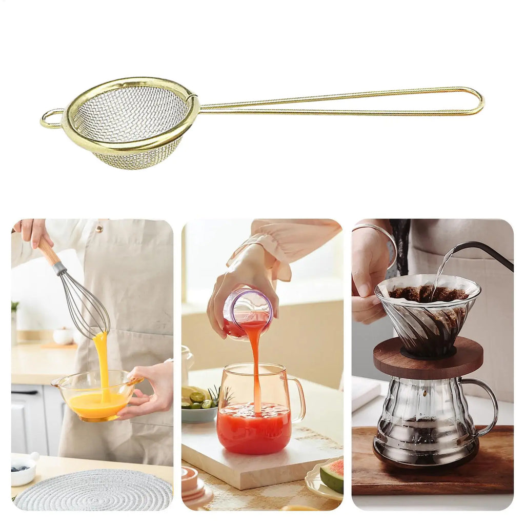 1PC Fine Mesh Strainer Stainless Steel Matcha Sifter Very Fine Mesh Rust-Proof Tea Strainer Small Food Sifters For Kitchen Oasis Select