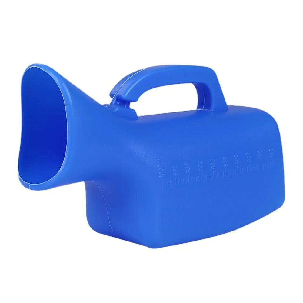 Portable Night Toilet Large Capacity Urinal Urinal Storage 1200ml Pe Handle Urinary Bottle The Elderly Oasis Select 1000ML-Blue