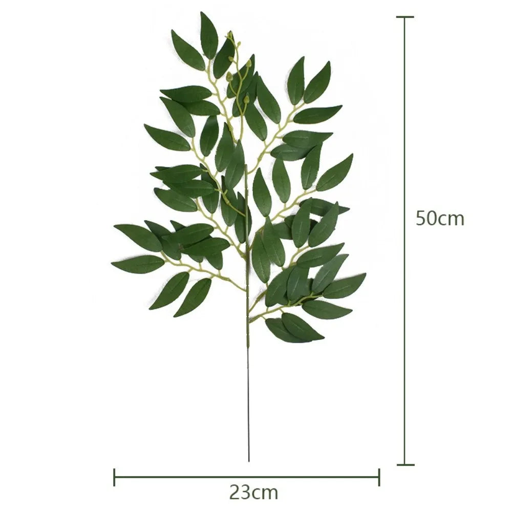 50cm Artificial Eucalyptus Branch | Faux Willow Leaf Wedding Stem