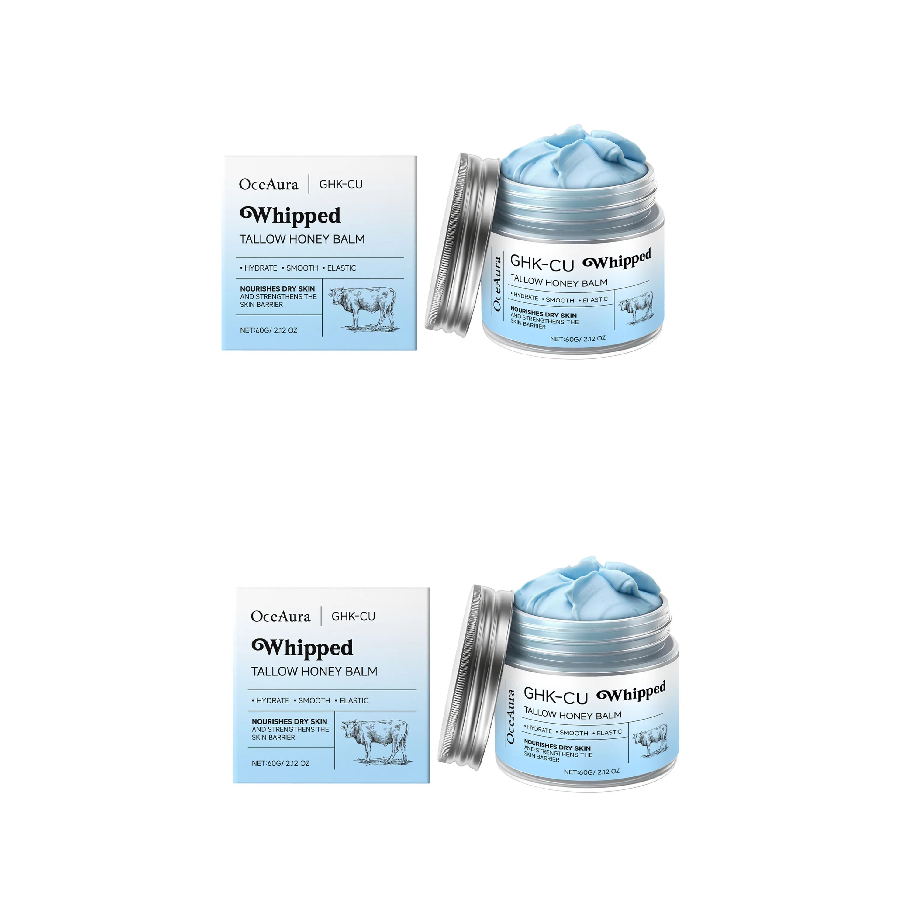 OceAura Beef Tallow & Honey Moisturizing Cream – 60g Body Moisturizing Cream Oasis Select 2pcs