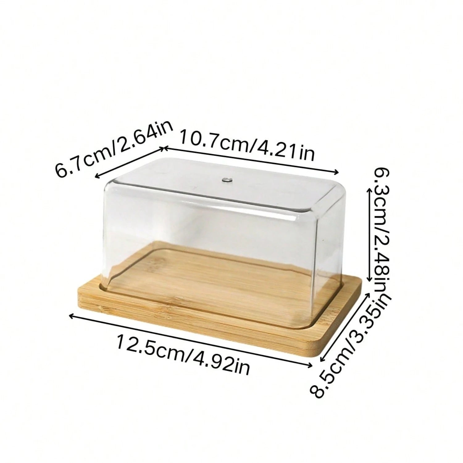 1PC Wooden Acrylic Transparent Visible Kitchen Fridge Butter Freshness Organiser Oasis Select Light Yellow
