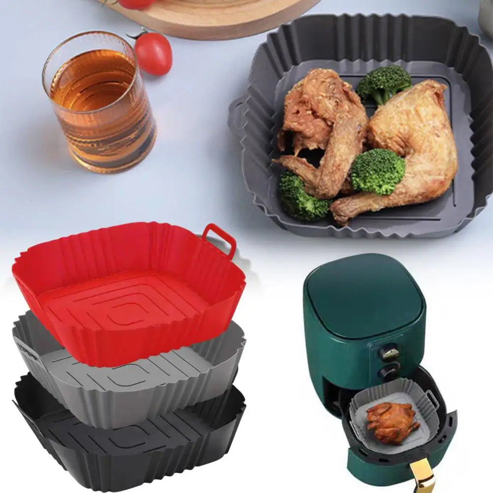 22cm Silicone Air Fryer Liner – Non-Stick Reusable Basket