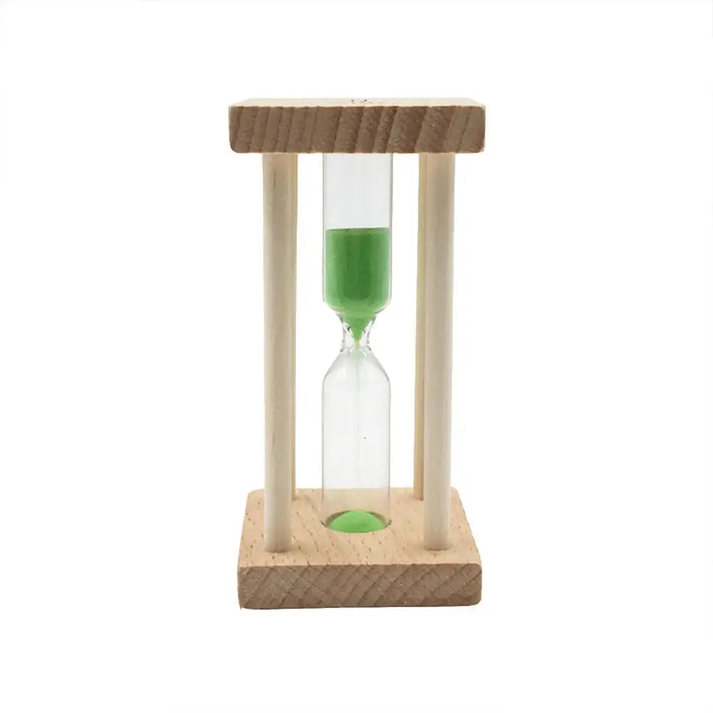 1/3/5 Minutes New Wooden Hourglass Mini Desktop Decoration Sand Clock Creative Timers Sandglass Hourglass Kitchen for Kids Gift Oasis Select Green-5minutes