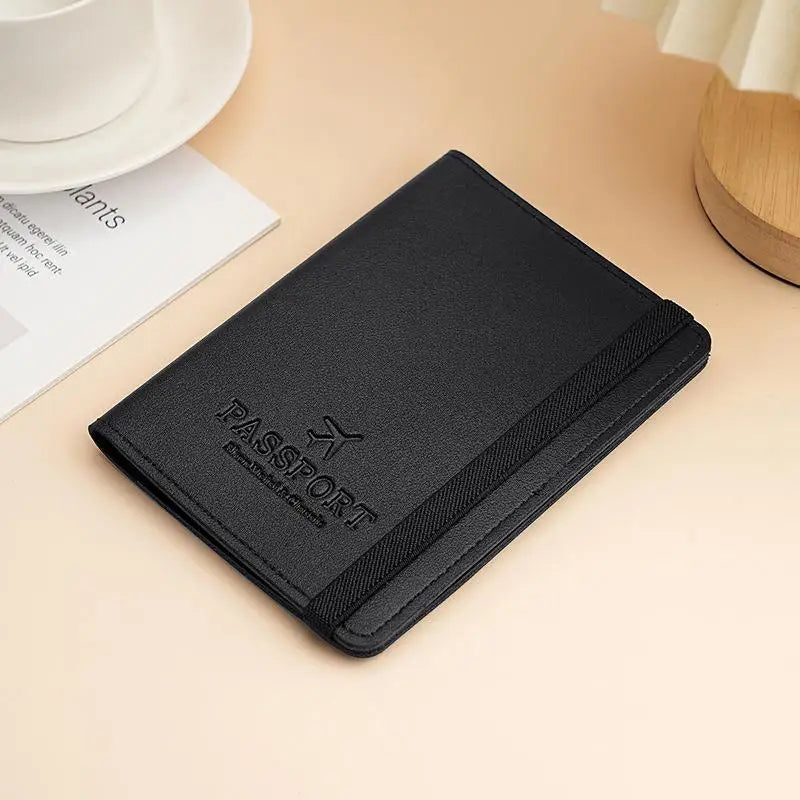 Cute Waterproof PU Leather Passport Holder Travel Credit Card Wallet for Men/Women - Waterproof Passport Cover Oasis Select Black