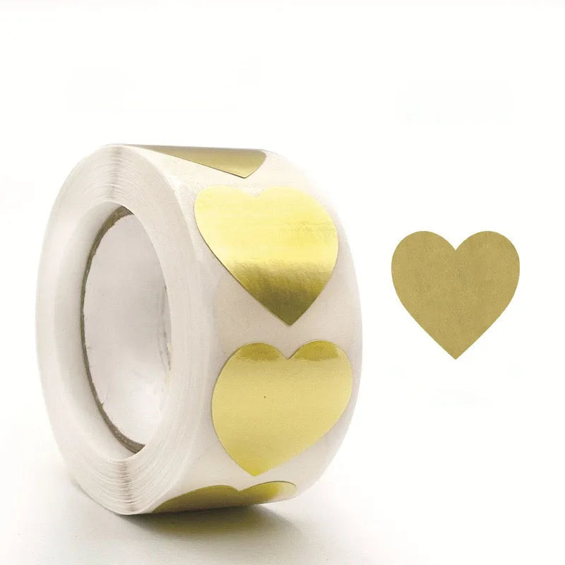 500 pcs / 1 roll ，kraft round self-adhesive label paper items classification name stickers personalized labels Oasis Select 1 roll gold color