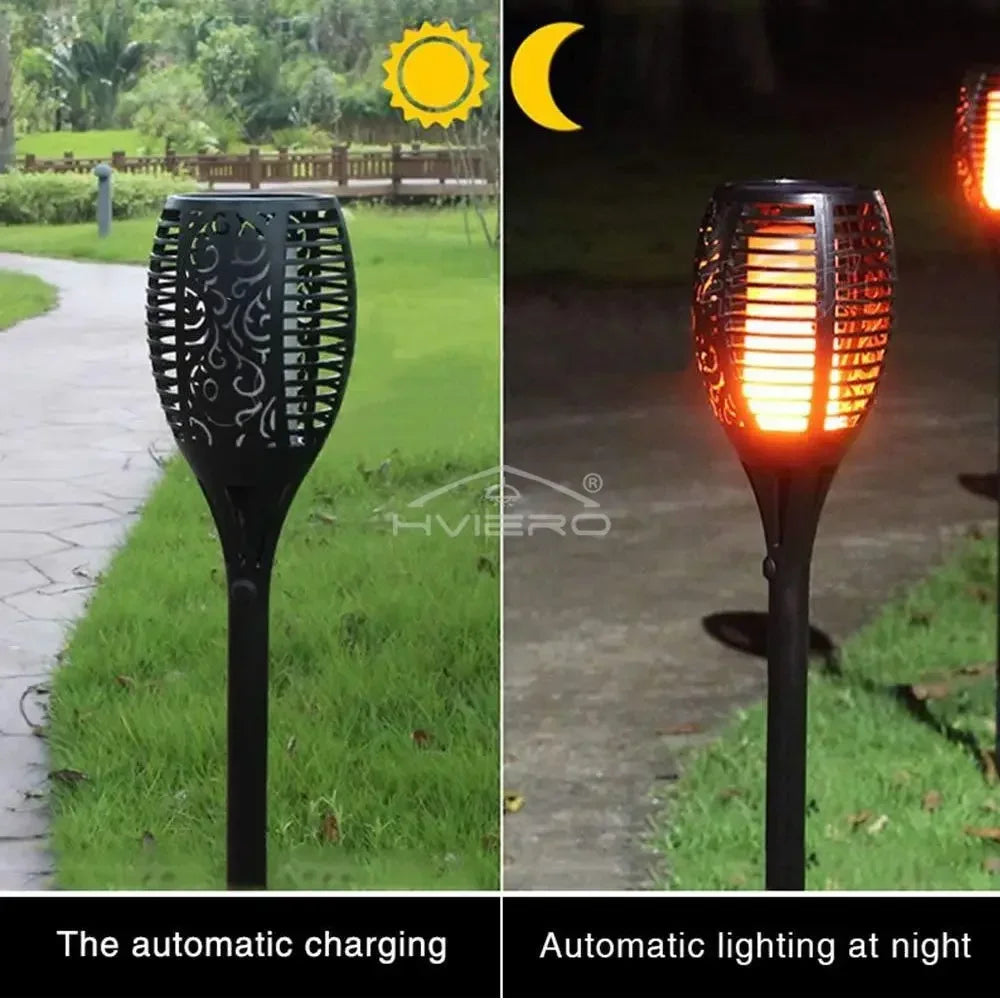 Solar Flame Torch Light 51 LED Outdoor Garden Stake Lamp