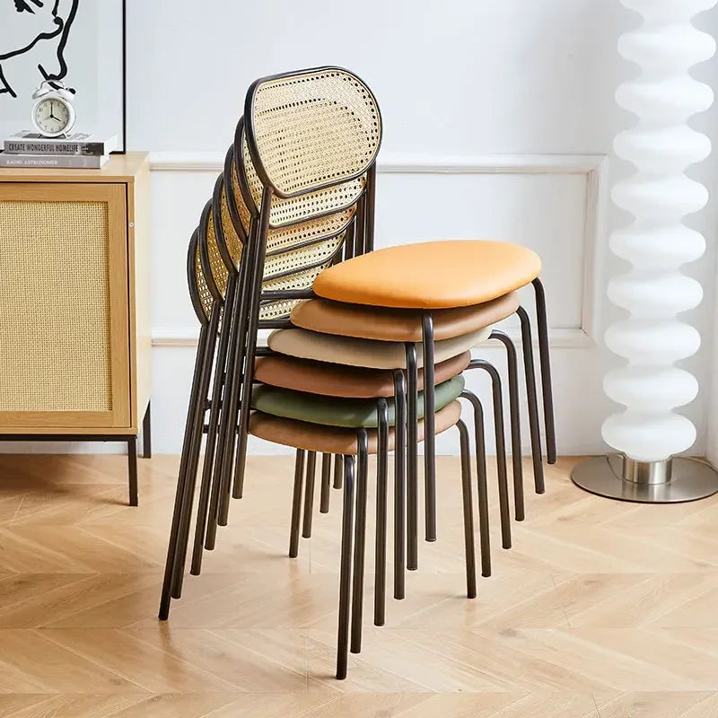 Household rattan dining chair B & B Hotel Cafe Rattan chair Internet celebrity back chair Milk tea shop Leisure rattan chair Oasis Select