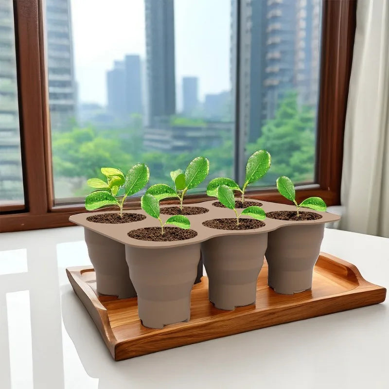 Large Decorative Plant Pots Creative Silicone Nursery Trays Mini Pots for Succulents Pothos Green Plants Home Garden Seedlings Oasis Select