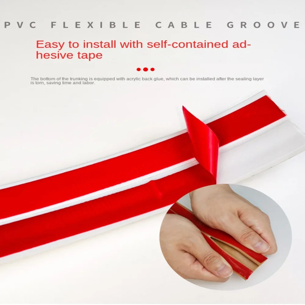 Durable PVC Floor Cord Cover Self-Adhesive Anti-extrusion Anti-extrusion Extension Wiring Duct Protector Power Cable Protector Oasis Select